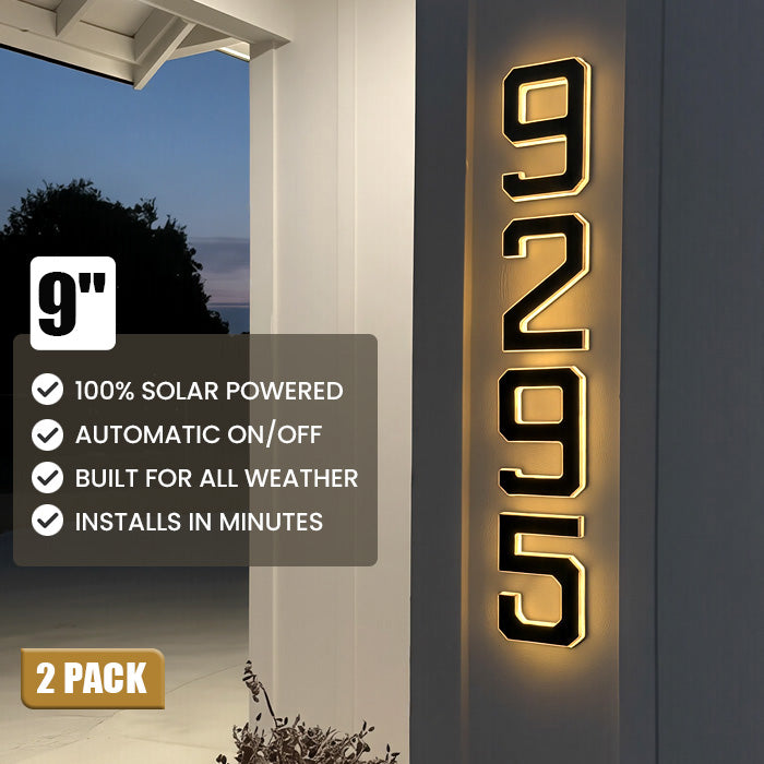 Solar LED House Number Sign (2 Pack)