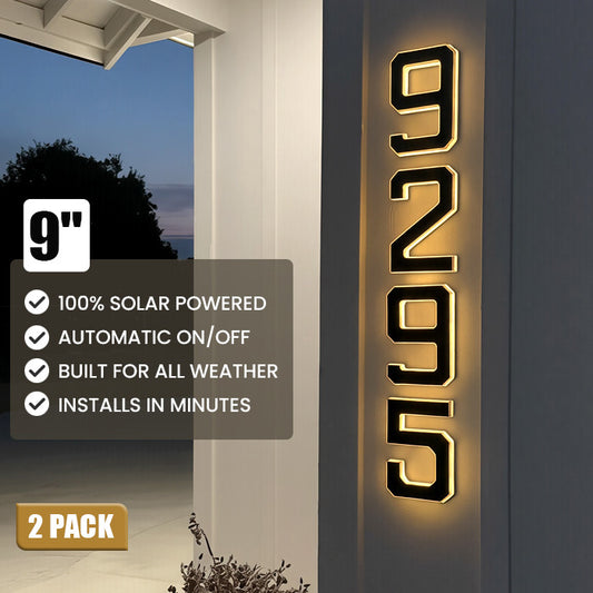 Solar LED House Number Sign (2 Pack)