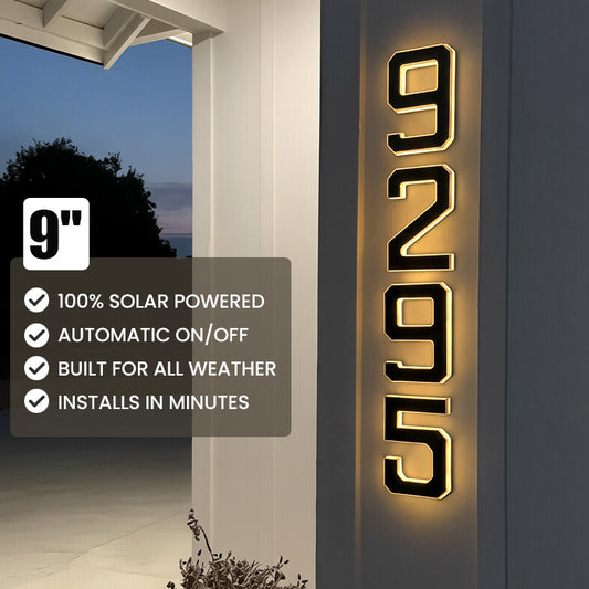 Solar LED House Number Sign